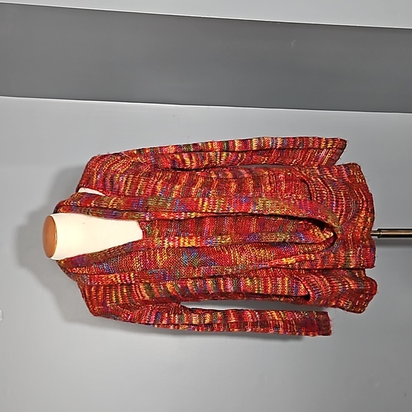 Kristin Nicole Sweaters - Kristin Nicole, acrylic, red, multicolored, sweater with matching scarf, 2X